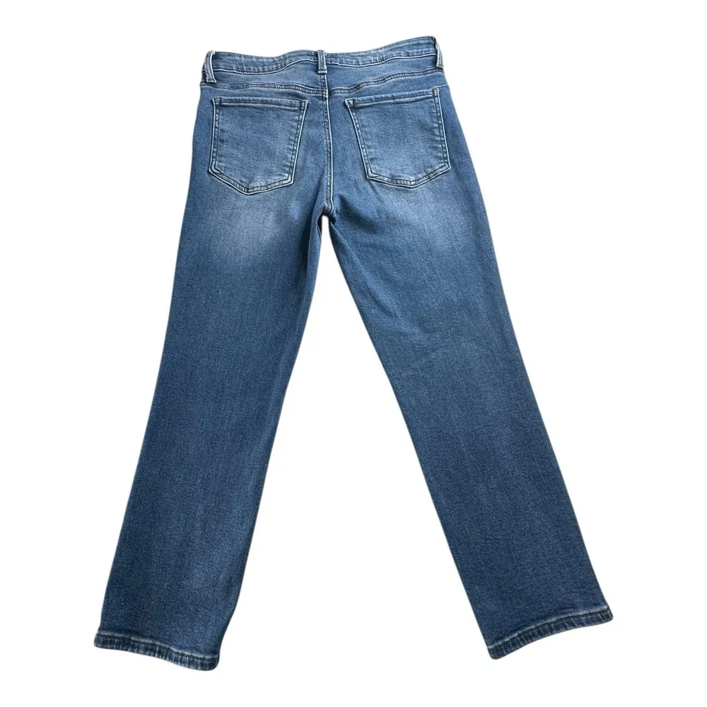 Kut From the Kloth Jeans Women's Size 8 Crop Straight Leg‎ Raw Hem Distressed